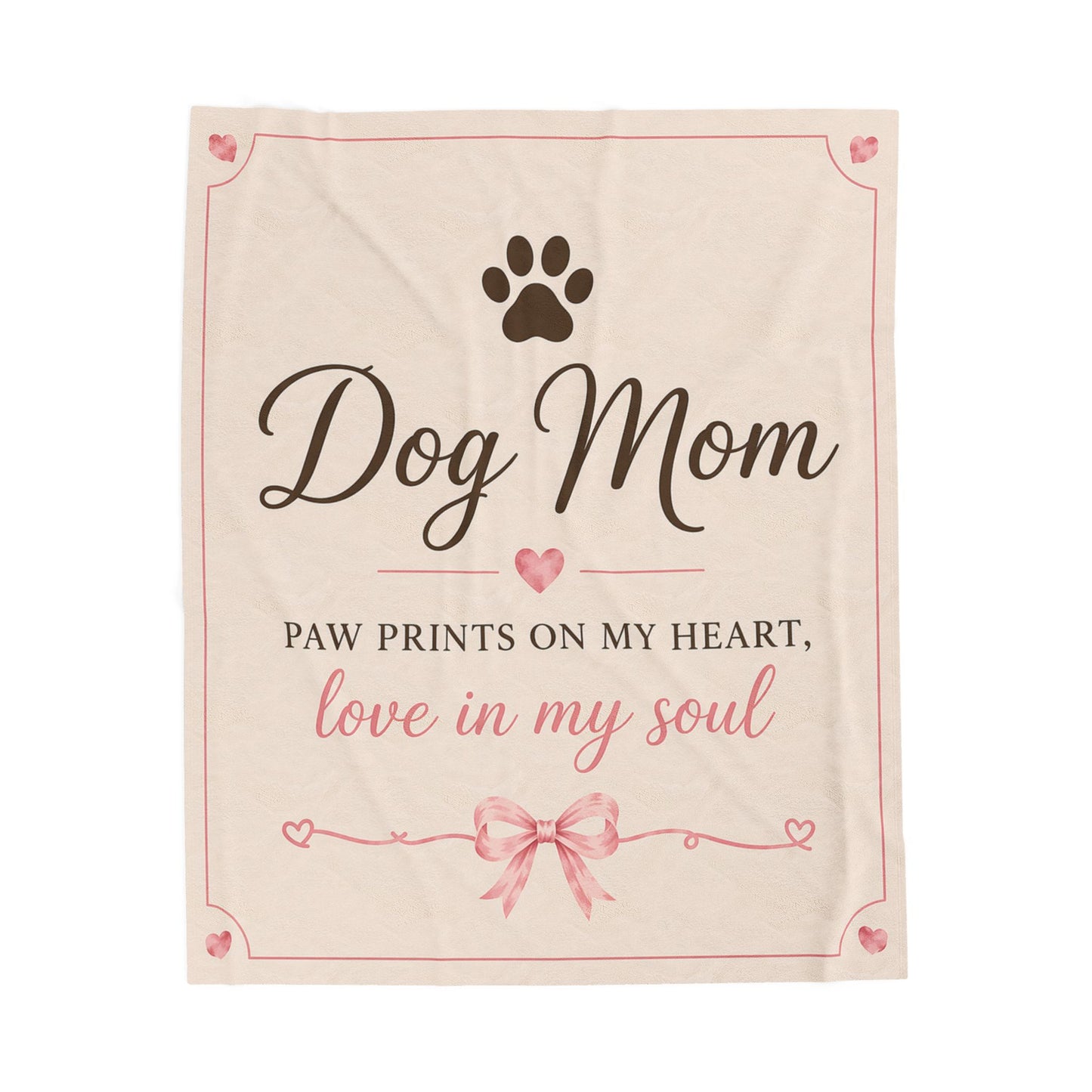 Dog Mom Plush Blanket — Paw Prints on My Heart