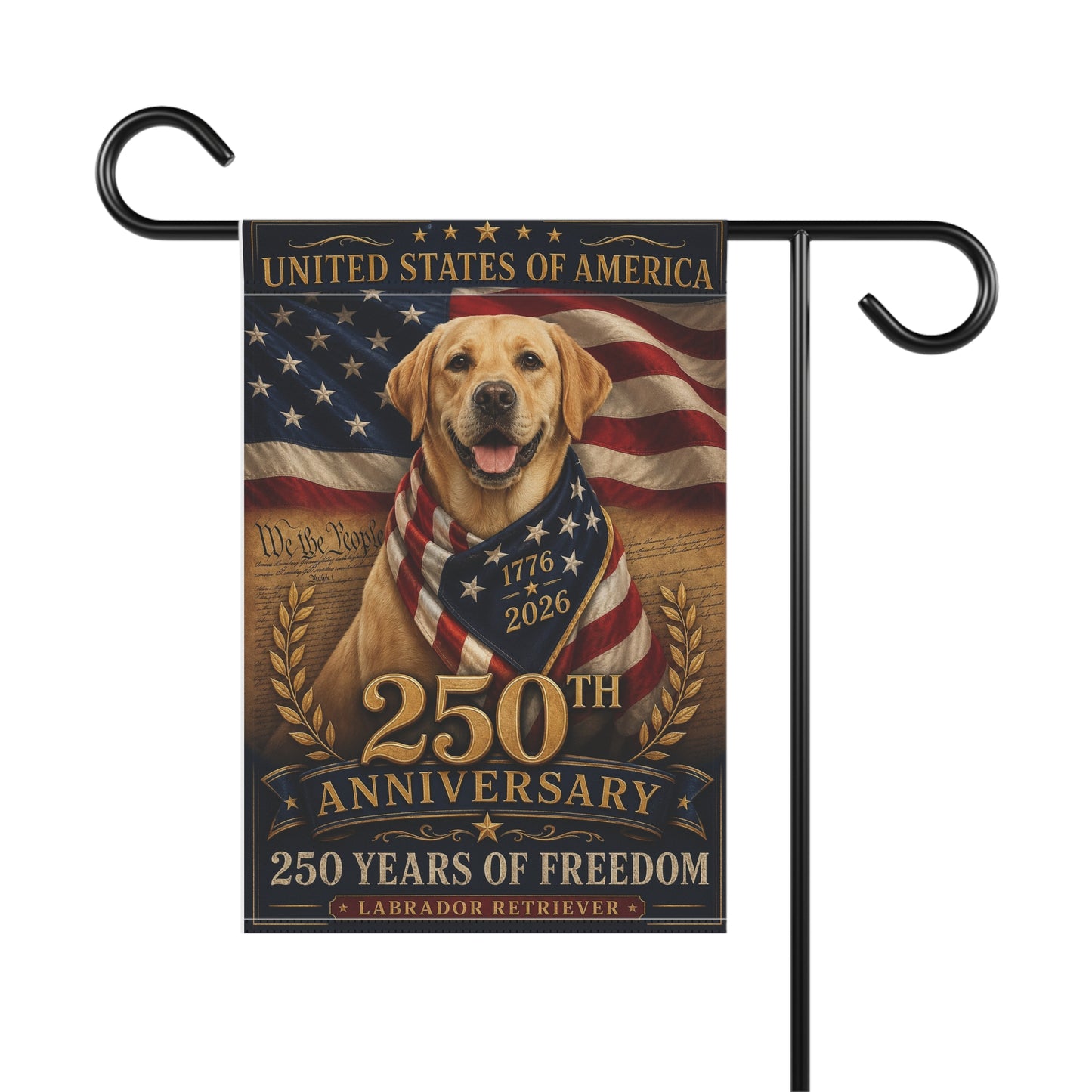Labrador Retriever Patriotic Flag | 250 Years of Freedom | We The People | 250th Anniversary 1776-2026 | Independence Day | Lab Mom Gift | USA Flag Decor