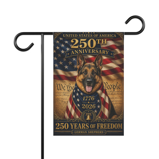 German Shepherd Patriotic Flag | 250 Years of Freedom | We The People | 250th Anniversary 1776-2026 | Independence Day | GSD Military Gift | USA Flag Decor