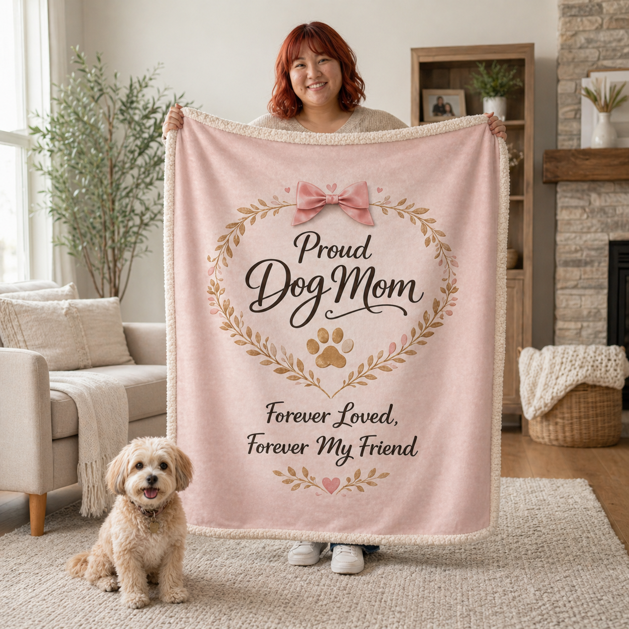 Dog Mom Plush Blanket – Forever Loved, Forever My Best Friend