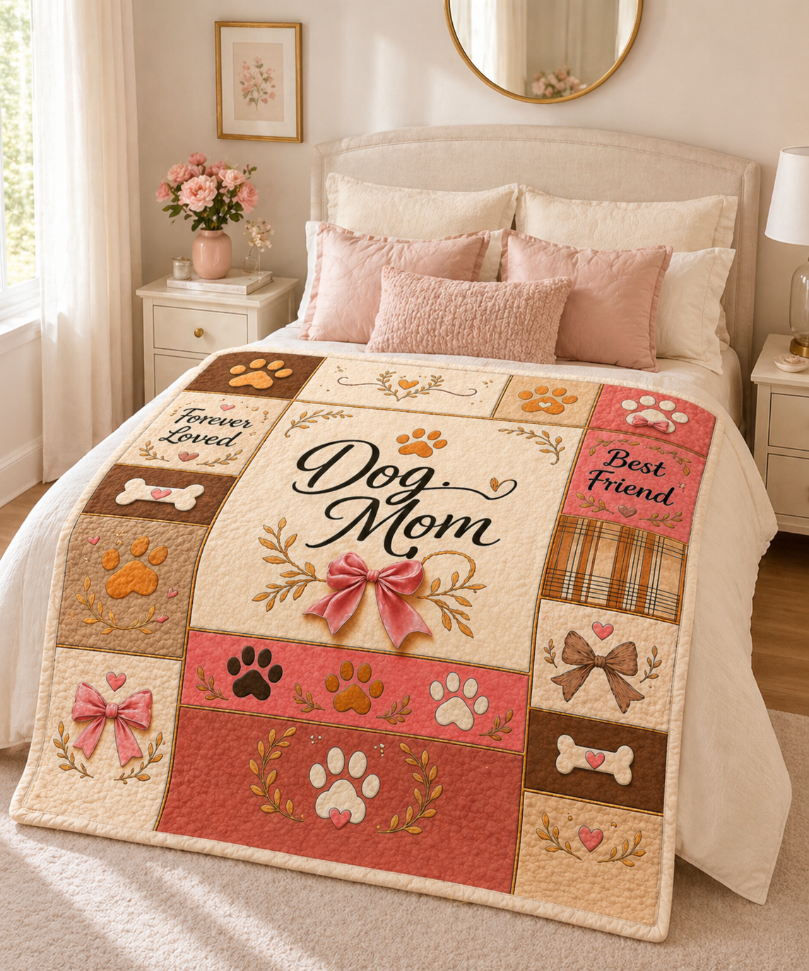 Dog Mom Plush Blanket — Paw Print Patch