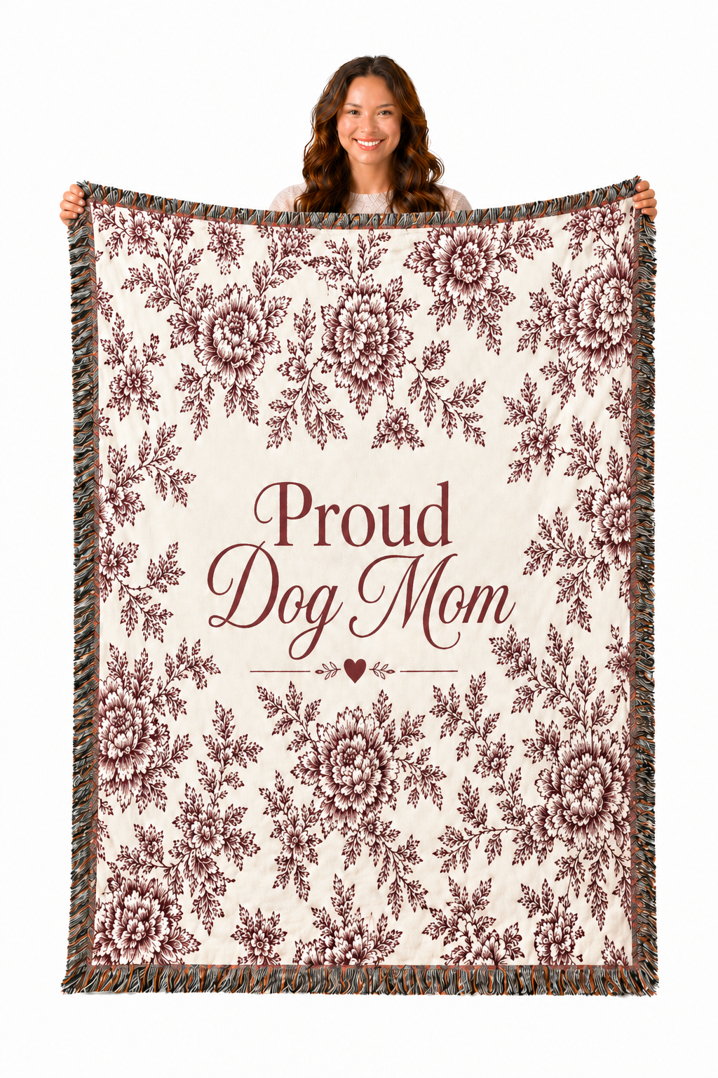 Dog Mom Plush Blanket – Velveteen  Floral
