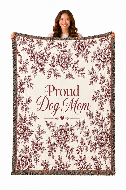 Dog Mom Plush Blanket – Velveteen  Floral