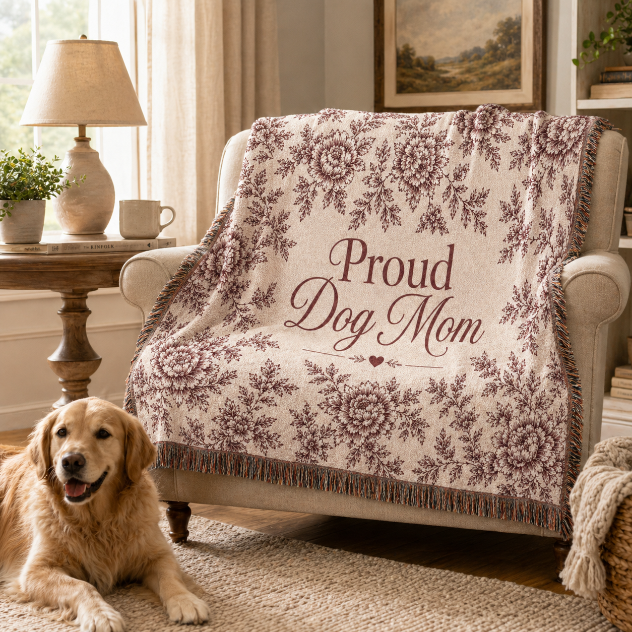 Dog Mom Plush Blanket – Velveteen  Floral